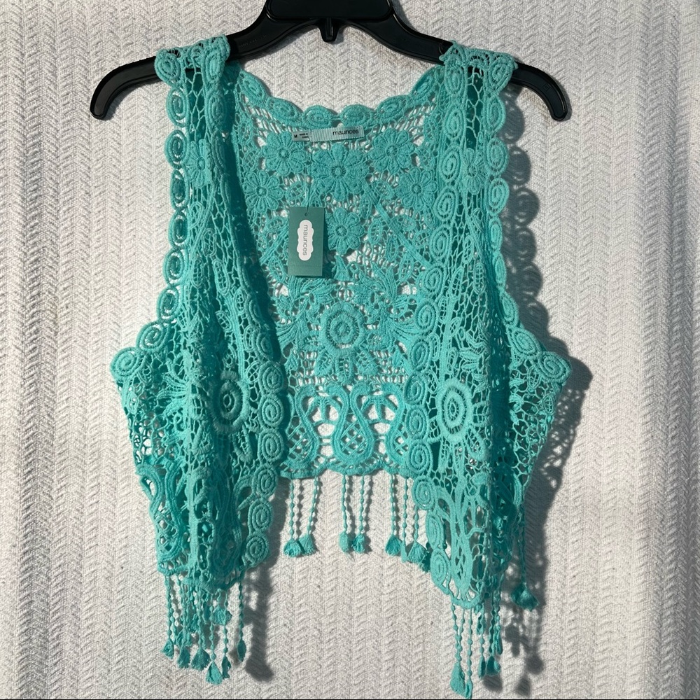 maurices / teal knitted sleeveless vest size medium womens